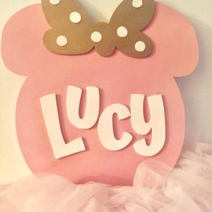 Nome e Base Minnie Legno