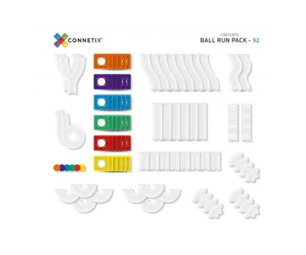 92 pezzi Ball Run Pack – Tessere magnetiche, pista biglie – Connetix Tiles - immagine 5