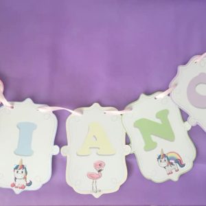 Banner personalizzato -Unicorni Fenicotteri