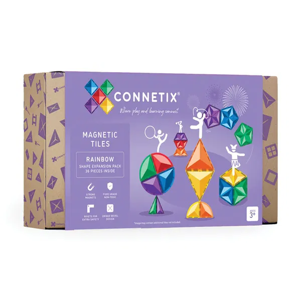 36 Pezzi Rainbow – Shape Expansion Pack – Tessere magnetiche – Connetix