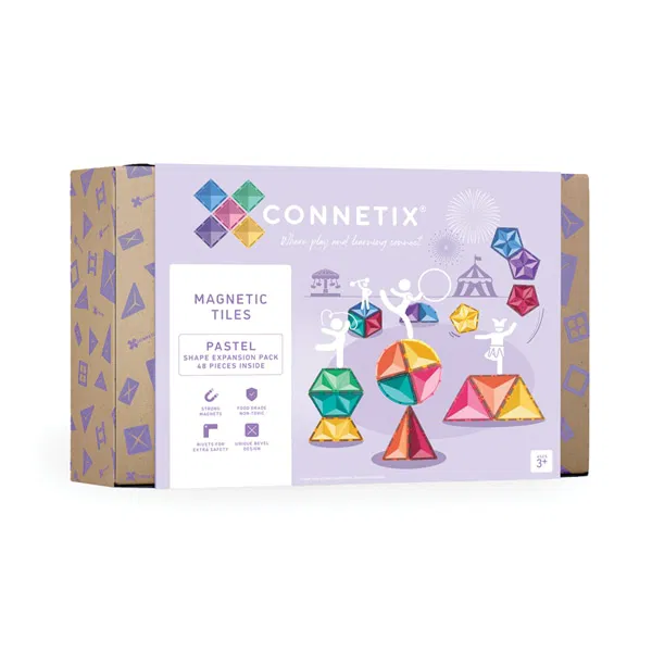 48 Pezzi Pastel Shapes Expansion Pack – Tessere magnetiche, set forme geometriche – Connetix Tiles - immagine 2