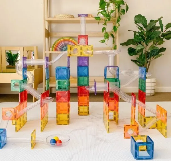 92 pezzi Ball Run Pack – Tessere magnetiche, pista biglie – Connetix Tiles - immagine 3