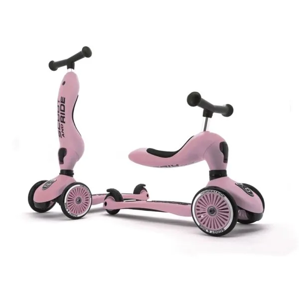 Monopattino 2 in 1 rosa cipria “HIGHWAYKICK 1” – Scoot and Ride - immagine 2