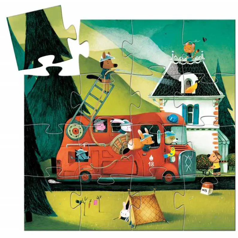 Puzzle Silhouette Camion Pompieri – Djeco - immagine 3