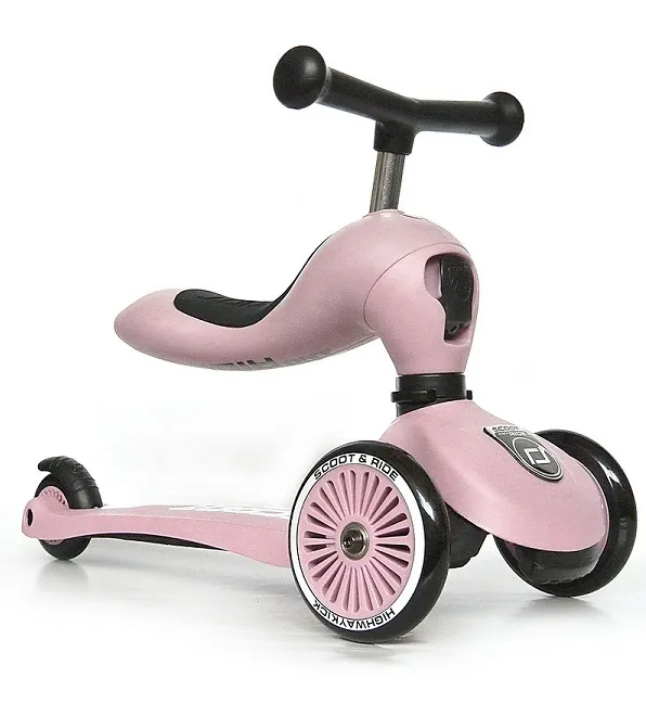 Monopattino 2 in 1 rosa cipria “HIGHWAYKICK 1” – Scoot and Ride - immagine 5