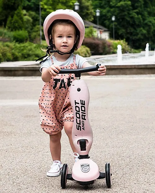 Monopattino 2 in 1 rosa cipria “HIGHWAYKICK 1” – Scoot and Ride - immagine 3