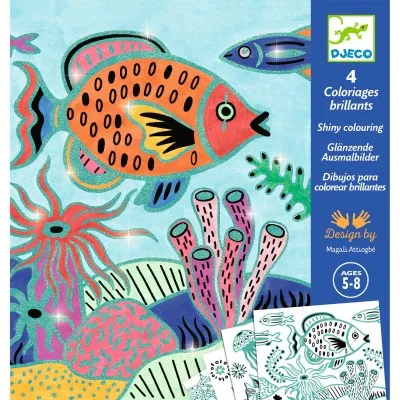 Disegni brillanti da colorare. Sotto il mare – Djeco - immagine 2